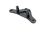 A black plastic RC car front lower bumper mount with two vertical mounting posts and several screw holes.