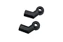Two black offset ball cups for RC suspension, shown against a plain white background.