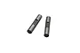 Two small metal RC driveshaft pins with a flat machined section on one side, isolated on a white background.