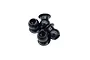Four black steel female suspension balls for RC cars, shown in a cluster against a white background.
