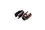 Two dark brown metal differential outdrives for RC cars, shown from an angled perspective against a plain white background.