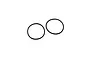 Two black circular rubber O-rings for RC shock collars, shown against a plain white background.