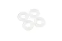 Four small, translucent white silicone O-rings arranged in a cluster against a white background.