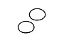 Two black rubber O-rings for RC car differential maintenance isolated on a white background.