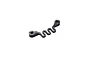 A black carbon fiber RC Maker flexible bulkhead brace with a wavy, serpentine design and two mounting holes.