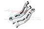 A pair of silver GPM Racing aluminium front upper suspension arms for RC cars, featuring a lightweight design with 7075 alloy branding.