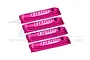 Four fuchsia GPM Racing shock wraps for RC cars arranged in a row against a white background.