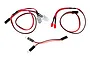 Team Associated LED light kit featuring two clear LEDs, two red LEDs, and a Y-harness connector with red and black wiring.