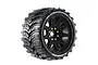Louise 4.4" MT-Cyclone Speed Tyres On Black Spoked Removable Hex Rims - Glued Wheels 2Pcs L-T3356SB