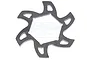 A Rovan carbon fibre brake disc fin for RC cars, featuring a six-pointed star design with a hexagonal center hole.