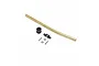 Pro Boat stuffing tube set including a brass tube, black plastic bushing, mounting bracket, and two screws with washers on a white background.