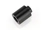 A black cylindrical aluminium clutch mount spacer for RC vehicles on a white background.